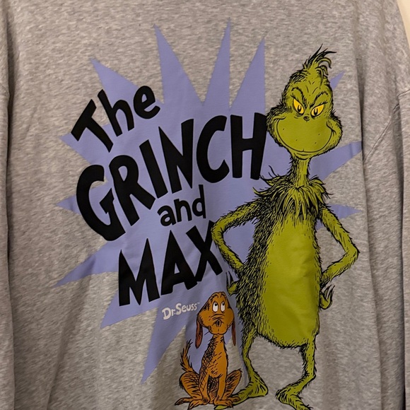 Dr. Seuss Gray Grinch and Max Crewneck Sweater - Picture 2 of 4